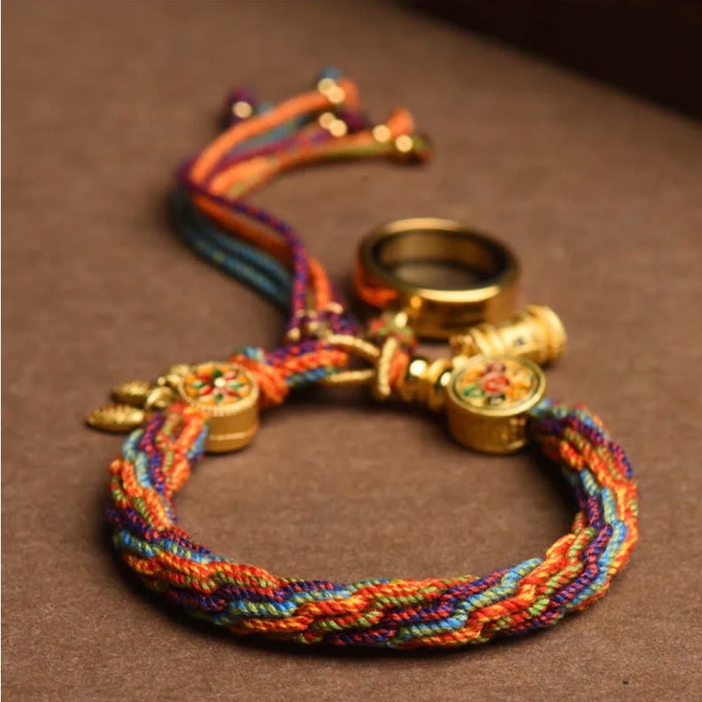 ⚜️❤️⚜️Tibetan Om Mani Padme Hum Dreamcatcher Luck string bracelet
